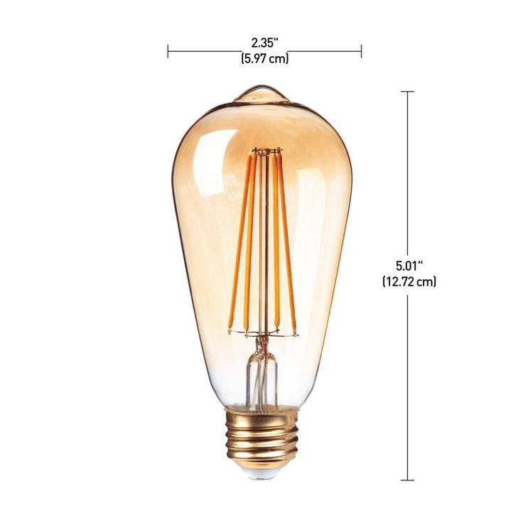 Globe Electric 60-Watt Equivalent ST19 Dimmable Vintage Edison Amber Glass LED Light Bulb Soft White (4-Pack) (2150K)