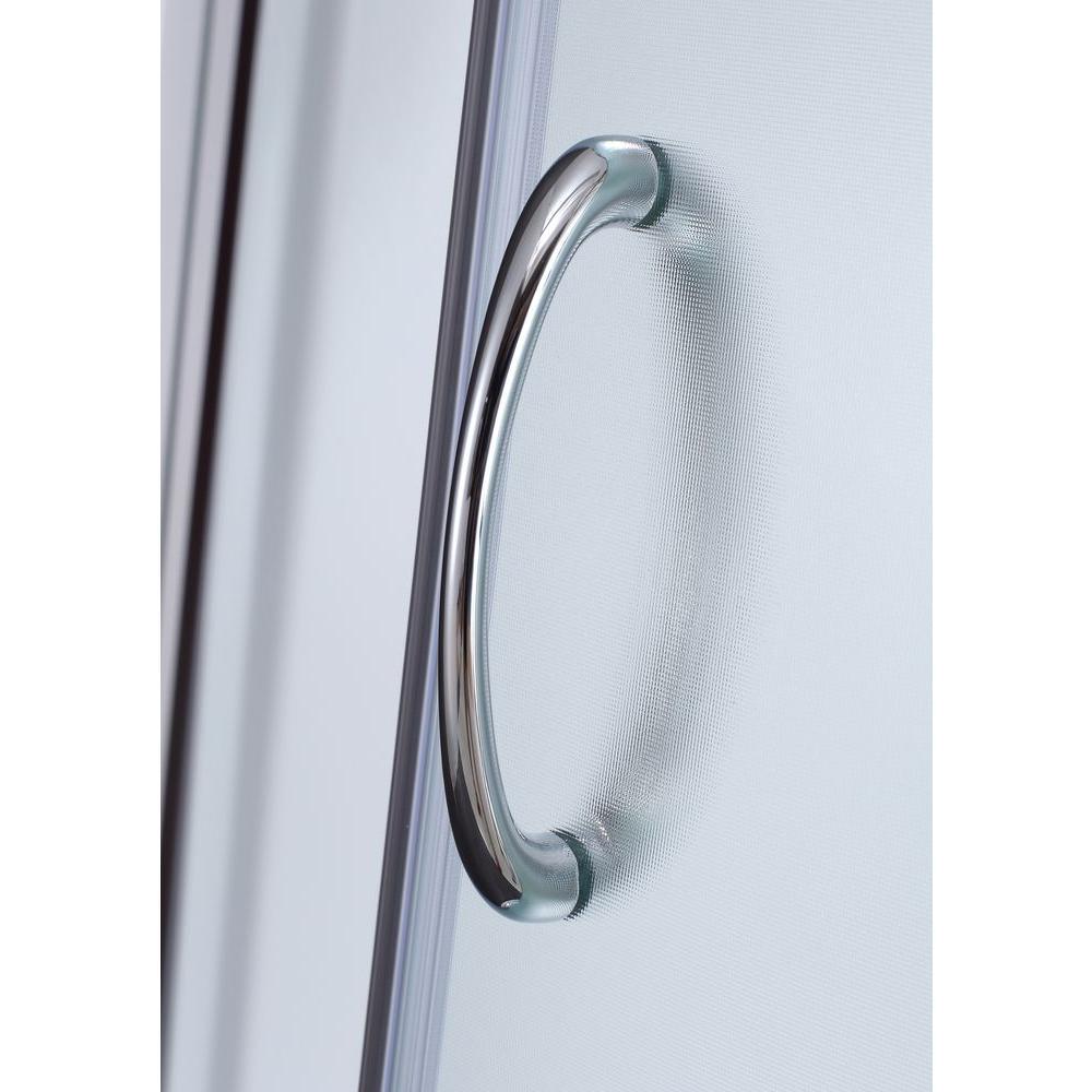 Breeze 36 in. L x 36 in. W x 76 in. H Corner Shower Kit with Frosted Glass, Shower Base and Wall in White - Super Arbor