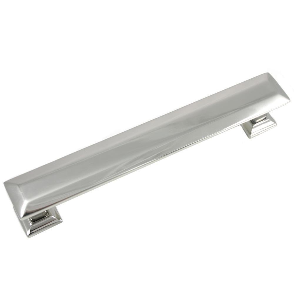5 in. Center-to-Center Satin Nickel Poise Pull with Back Plate - Super Arbor