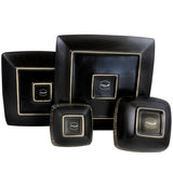 Naina 16-Piece Modern Black Stoneware Dinnerware Set (Service for 4)