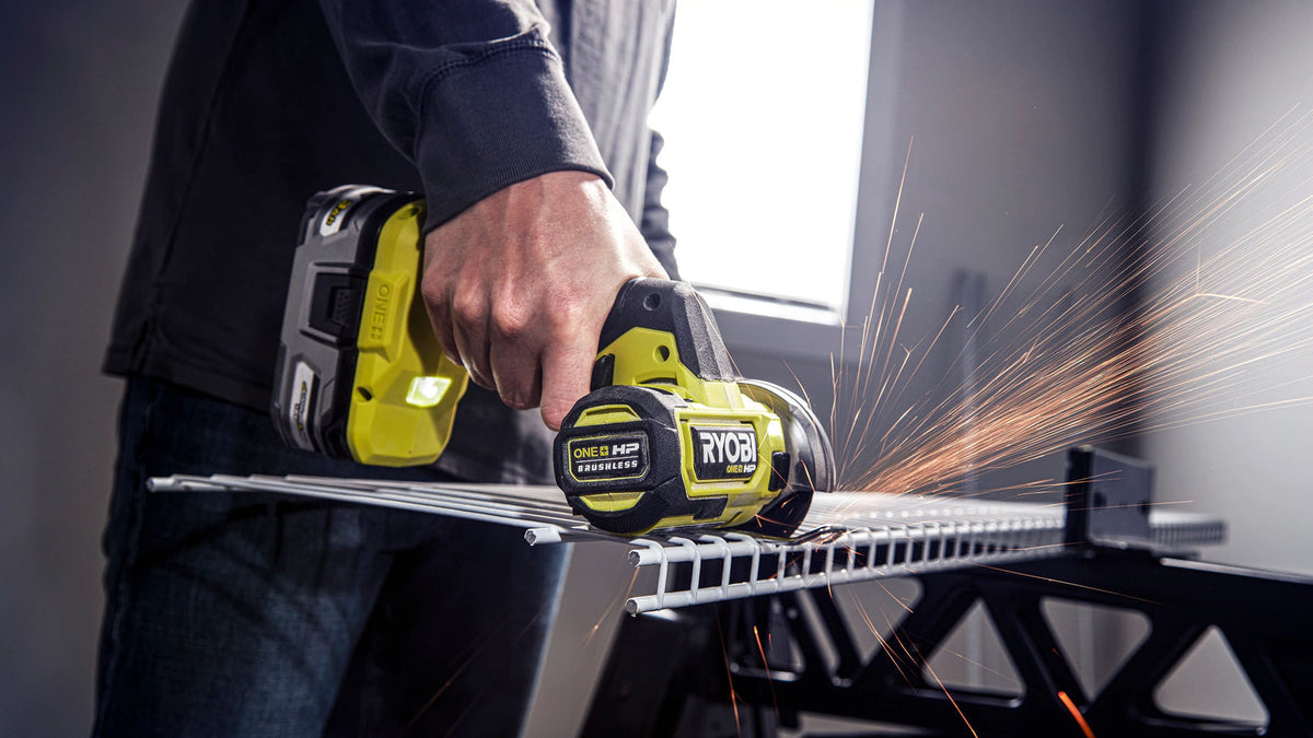 RYOBI ONE+ 18V HP Brushless Cordless 4-Tool Combo Kit with (2) Batteries, Charger, Bag + Free Band Saw