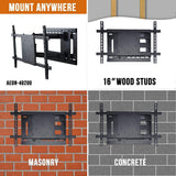 Full Motion TV Wall Mount with Included HDMI Cable, Fits 37 in. - 70 in. TV and VESA Compatible 600 mm x 400 mm - Super Arbor