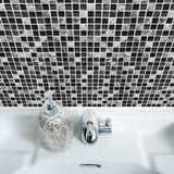 Goory 10Pcs Mosaic Pattern Waterproof Wall Tile Stickers Peel and Stick Tile Kitchen Backsplash Wallpaper Sticker 15x15cm/20x20cm
