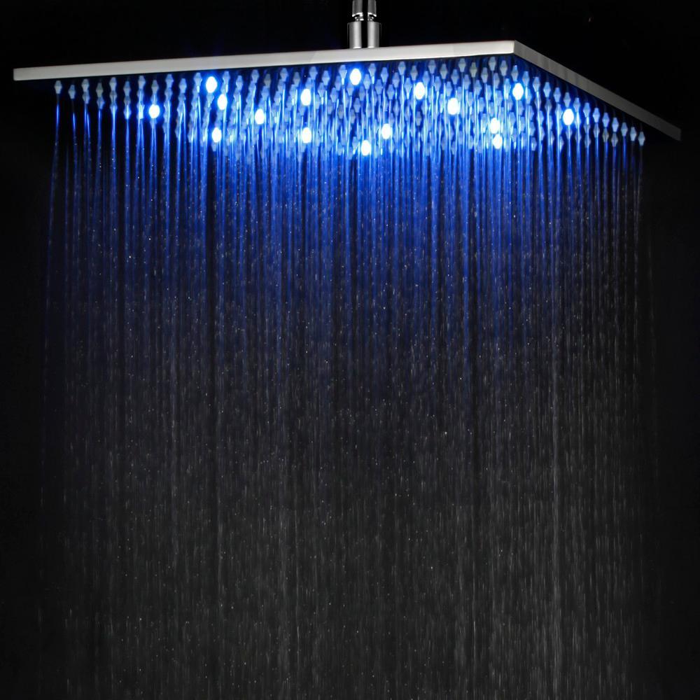 1-Spray 16 in. Single Ceiling Mount Fixed Rain Shower Head in Brushed Nickel - Super Arbor