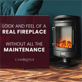 20 in. Freestanding Electric Fireplace 1500-Watt with Log Display in Black - Super Arbor