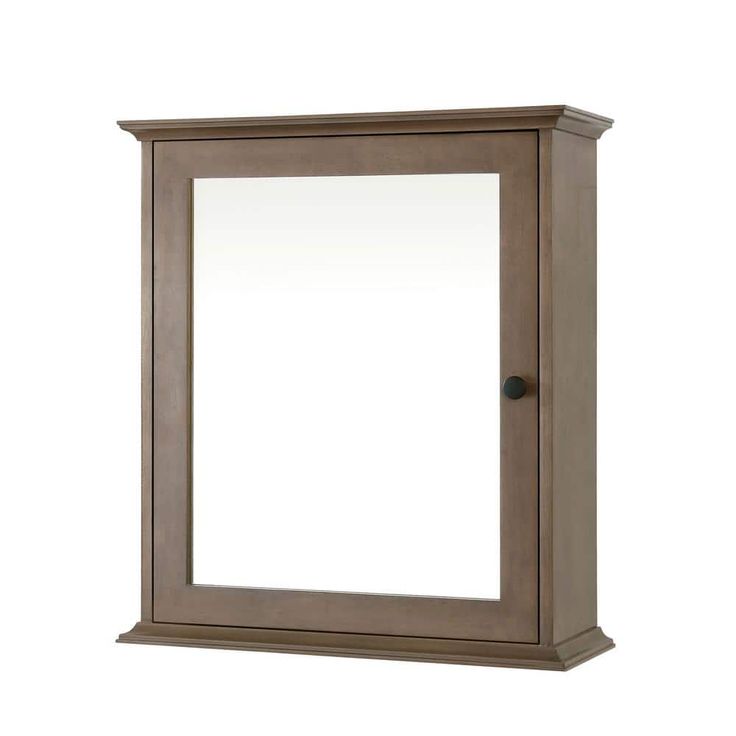 Home Decorators Collection Sonoma 24 in. W x 8 in. D x 27 in. H Rectangular Surface Mount Almond Latte Medicine Cabinet with Mirror