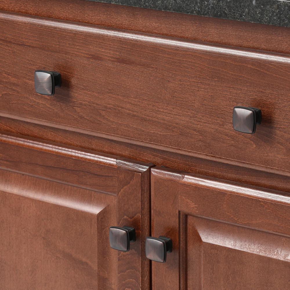 1-1/4 in. Oil Rubbed Bronze Square Cabinet Knob (25-Pack) - Super Arbor