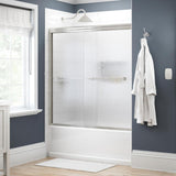Crestfield 60 in. x 58-1/8 in. Traditional Semi-Frameless Sliding Bathtub Door in Bronze and 1/4 in. (6mm) Niebla Glass - Super Arbor