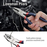 WORKPRO 7-piece Pliers Set (8-inch Groove Joint Pliers, 6-inch Long Nose, 6-inch Slip Joint, 4-1/2 Inch Long Nose, 6-inch Diagonal, 7-inch Linesman, 8-inch Slip Joint) for DIY & Home Use - Free Delivery