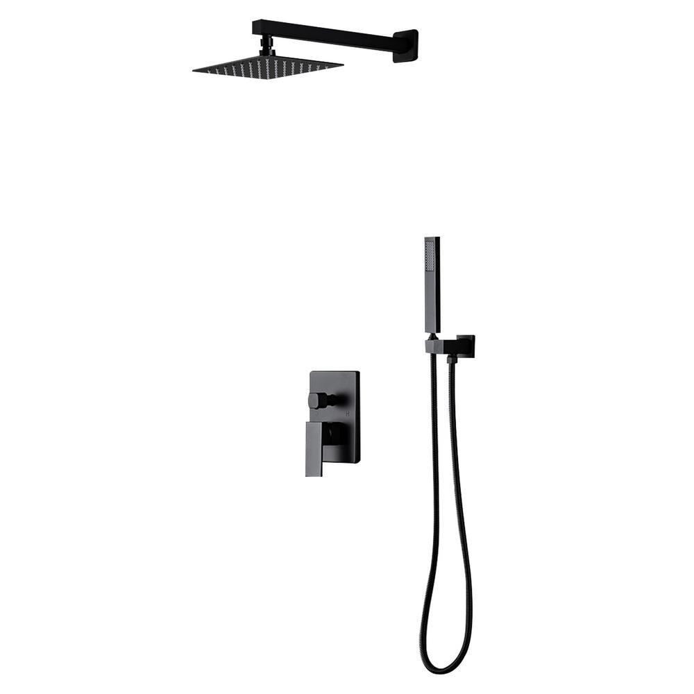 1-Spray Patterns with 1.5 GPM 10 in. Wall Mount Dual Shower Heads in Chrome - Super Arbor