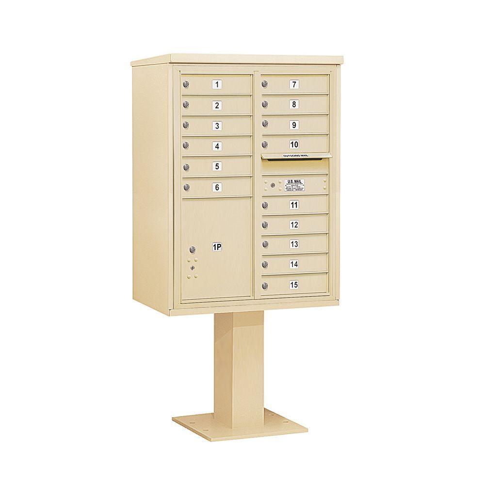 3400 Series Black Mount 4C Pedestal Mailbox with 20 MB1 Doors/2 PL - Super Arbor