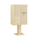 3400 Series Black Mount 4C Pedestal Mailbox with 20 MB1 Doors/2 PL - Super Arbor