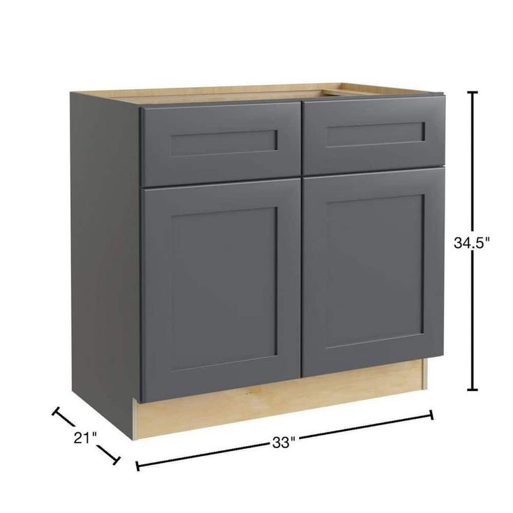 Home Decorators Collection Newport 33 in. W x 21 in. D x 34.5 in. H Assembled Plywood Sink Base Bath Cabinet in Deep Onyx with Soft Close