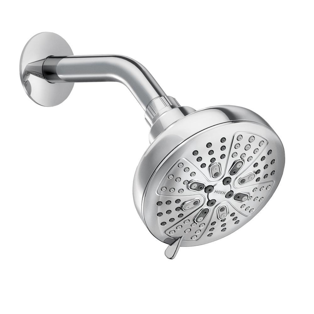 HydroEnergetix 8-Spray 4.75 in. Single Wall Mount Fixed Adjustable Shower Head in Spot Resist Brushed Nickel - Super Arbor