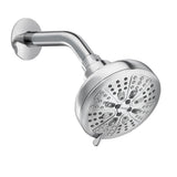 HydroEnergetix 8-Spray 4.75 in. Single Wall Mount Fixed Adjustable Shower Head in Spot Resist Brushed Nickel - Super Arbor