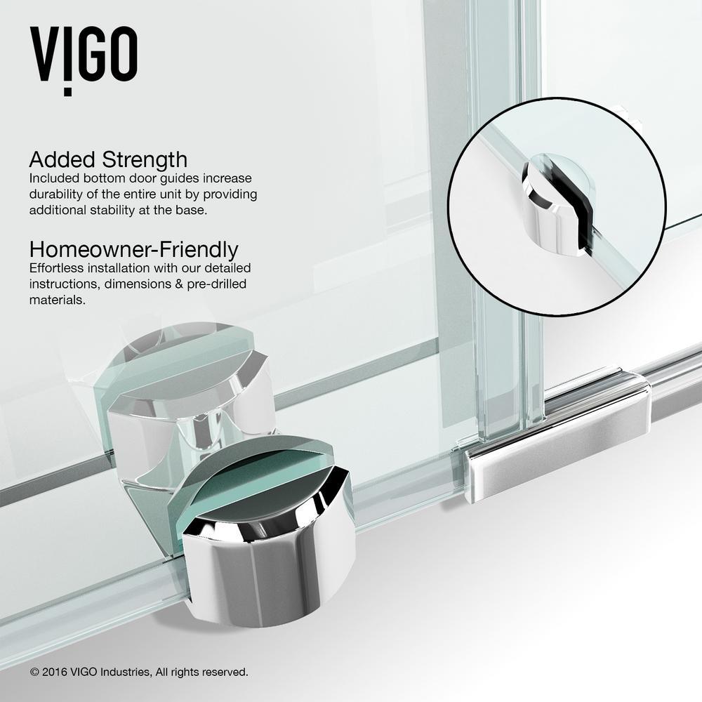 Sanibel 43.625 in. x 79.5 in. Frameless Bypass Shower Enclosure in Chrome and Left Base - Super Arbor