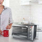 1500 W 9-Slice Silver Toaster Oven with Temperature Control and Built-In Timer