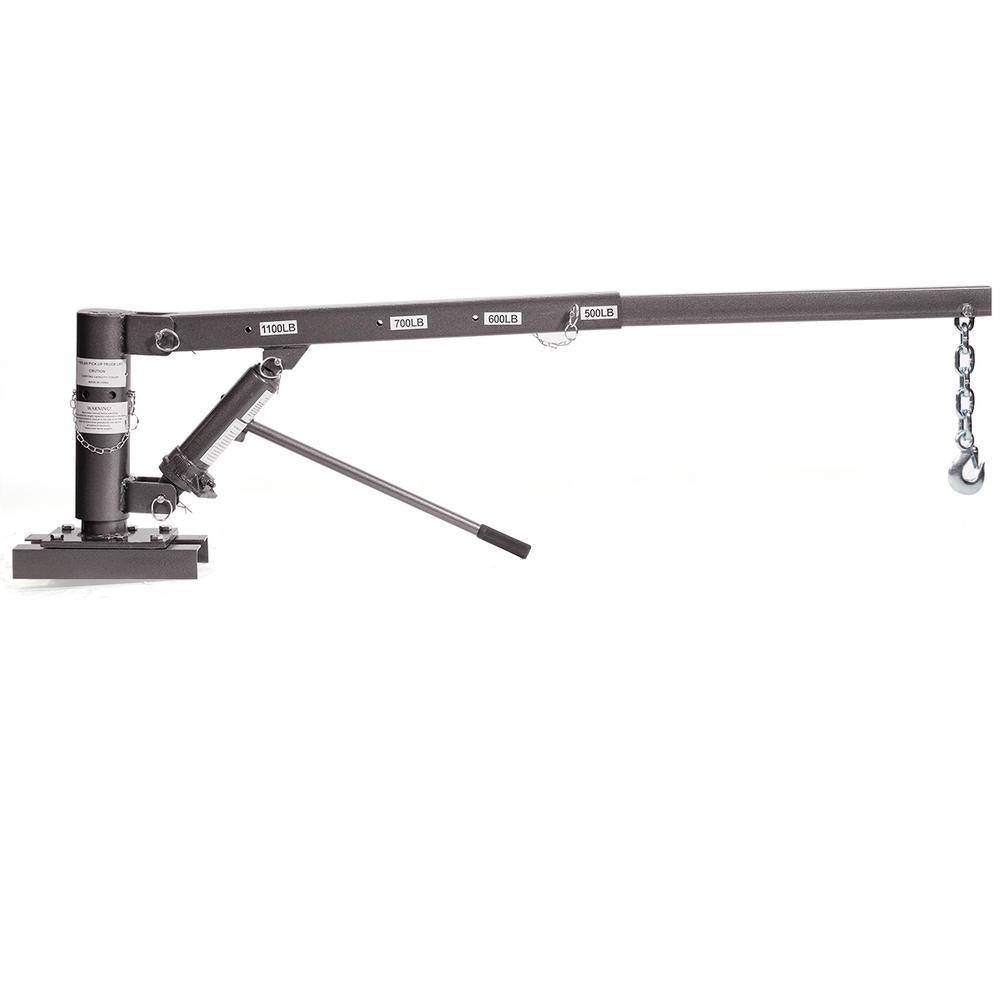 Stark 1100 lbs. Capacity Hitch Mounted Crane Hydraulic Lift Hoist for Pickup Trucks - Super Arbor
