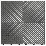 Swisstrax 15.75 in. x 15.75 in. Grey Ribtrax Smooth ECO Flooring (6-Tile/pack) (10 sq. ft.)