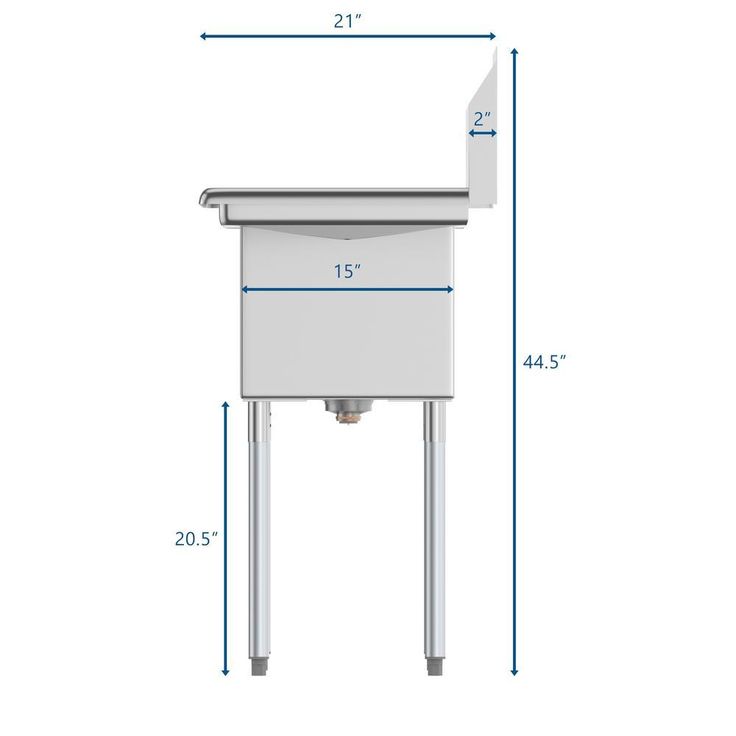 Freestanding Stainless Steel 48 in. 2-Hole Double Bowl Commercial Kitchen Sink Right Drainboard