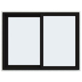 JELD-WEN FiniShield V-4500 35-1/2-in x 47-1/2-in x 3-in Jamb Left-operable Vinyl Black Sliding Window Full Screen Included
