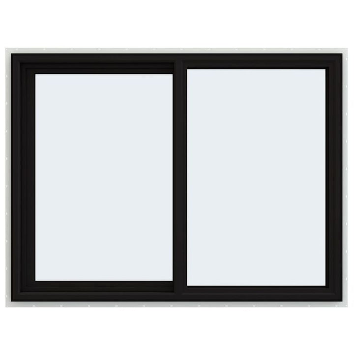 JELD-WEN FiniShield V-4500 35-1/2-in x 47-1/2-in x 3-in Jamb Left-operable Vinyl Black Sliding Window Full Screen Included