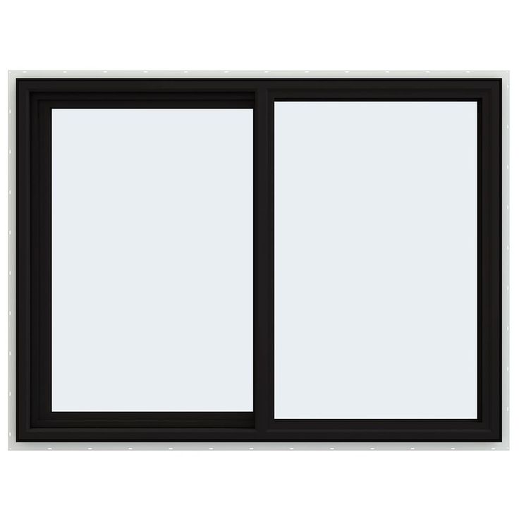 JELD-WEN FiniShield V-4500 47-1/2-in x 35-1/2-in x 3-in Jamb Left-operable Vinyl Black Sliding Window Full Screen Included
