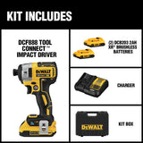 20-Volt MAX XR w/ Tool Connect Premium Cordless Brushless 1/4 in. Hex Impact Driver w/ (2) 2Ah Batteries, Charger & Bag - Super Arbor
