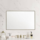 James Martin Vanities Rohe 26" x 40" Rectangular Bathroom Vanity Mirror, Champagne Brass