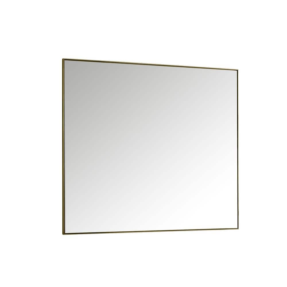 James Martin Vanities Rohe 48" x 40" Champagne Brass Rectangular Bathroom Vanity Mirror