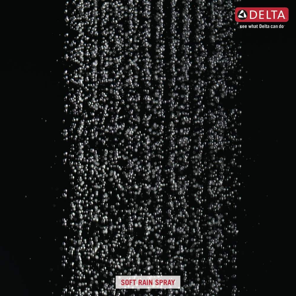 Delta 1-Spray 11.8 in. Single Wall Mount Fixed Rain Shower Head in Champagne Bronze