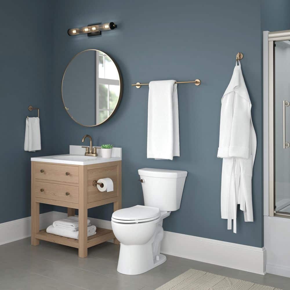 Delta Trinsic Champagne Bronze Wall-Mount Open Towel Ring, 5.68 x 6.40 in.