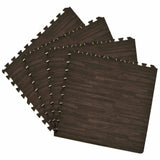 Achim Interlocking Foam Tiles 4-Pack, 24 in. x 24 in., Charcoal Wood Look Anti-Fatigue Multipurpose Flooring (16 sq. ft.)
