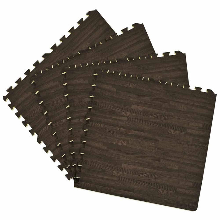 Achim Interlocking Foam Tiles 4-Pack, 24 in. x 24 in., Charcoal Wood Look Anti-Fatigue Multipurpose Flooring (16 sq. ft.)