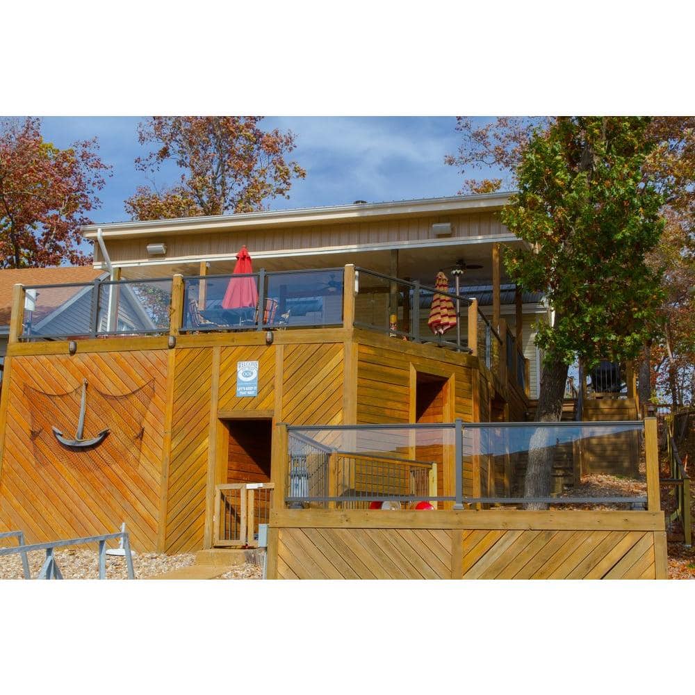 EZ Handrail 3 in. x 3 in. x 44 in. Bronze Aluminum Post with Welded Base