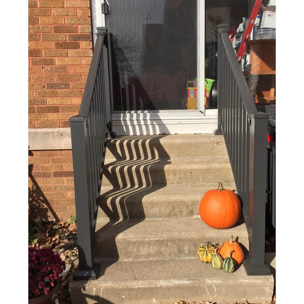 EZ Handrail 3 in. x 3 in. x 44 in. Bronze Aluminum Post with Welded Base