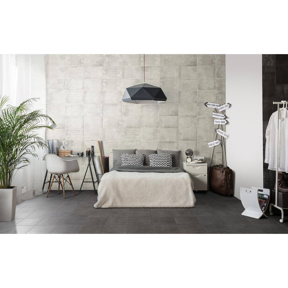 Marazzi Eclectic Vintage Charcoal Concrete 12 in. x 12 in. Porcelain Floor and Wall Tile (14.55 sq. ft. / case)