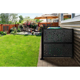 DESIGN VU Tropics 4 ft. x 2 ft. Charcoal Recycled Polymer Decorative Screen Panel, Wall Decor and Privacy Panel