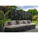 DESIGN VU Tropics 4 ft. x 2 ft. Charcoal Recycled Polymer Decorative Screen Panel, Wall Decor and Privacy Panel