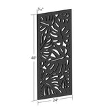 DESIGN VU Tropics 4 ft. x 2 ft. Charcoal Recycled Polymer Decorative Screen Panel, Wall Decor and Privacy Panel
