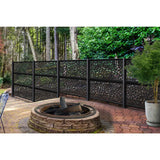 DESIGN VU Floral 4 ft. x 2 ft. Charcoal Recycled Polymer Decorative Screen Panel, Wall Decor and Privacy Panel