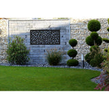 DESIGN VU Floral 4 ft. x 2 ft. Charcoal Recycled Polymer Decorative Screen Panel, Wall Decor and Privacy Panel