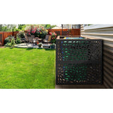 DESIGN VU Floral 4 ft. x 2 ft. Charcoal Recycled Polymer Decorative Screen Panel, Wall Decor and Privacy Panel
