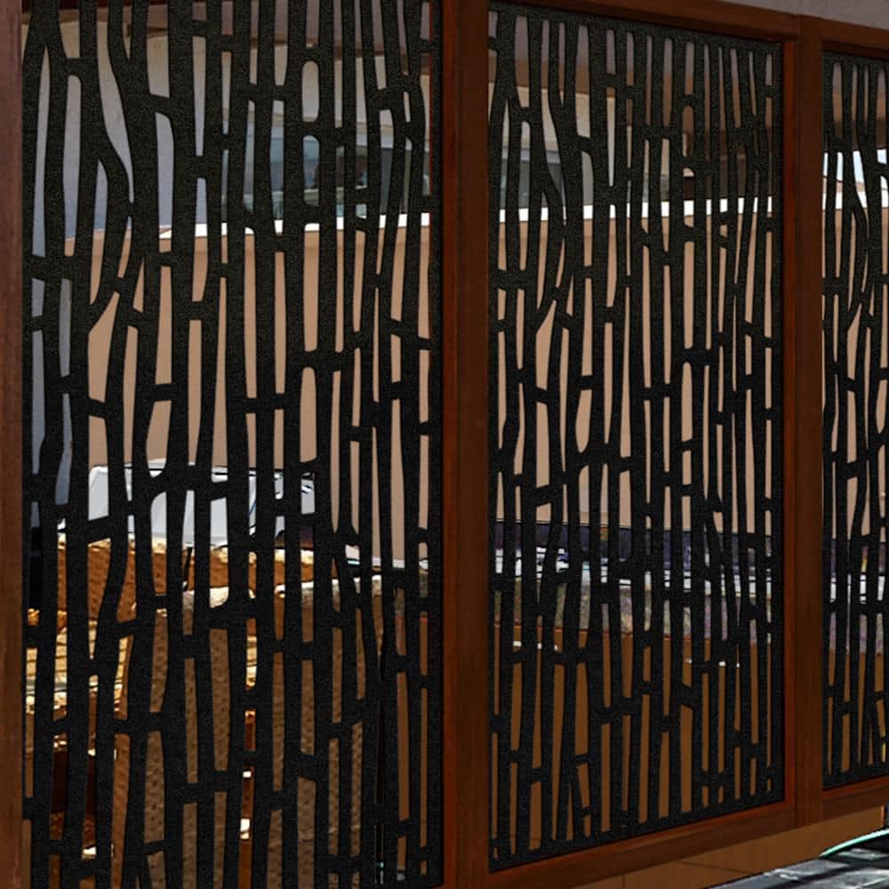 DESIGN VU Bali 6 ft. x 3 ft. Charcoal Recycled Polymer Decorative Screen Panel, Wall Decor and Privacy Panel