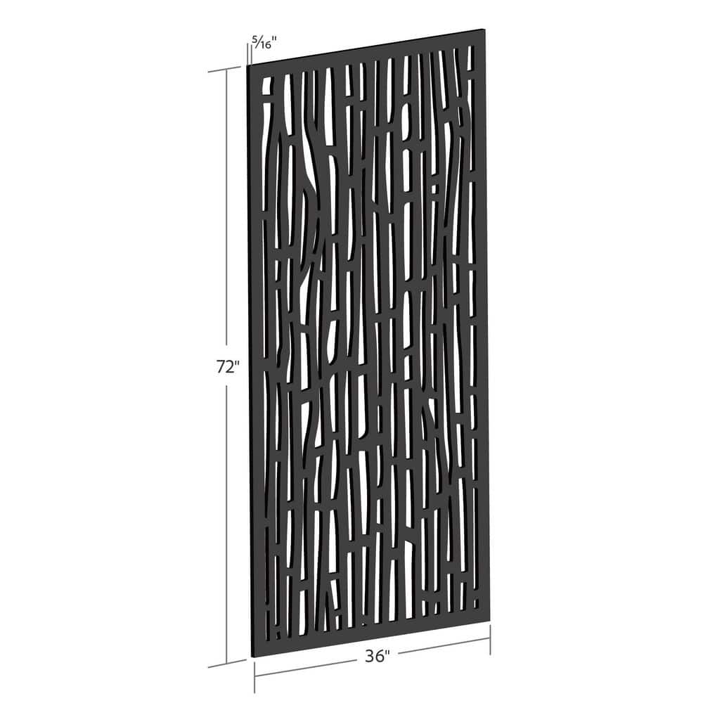 DESIGN VU Bali 6 ft. x 3 ft. Charcoal Recycled Polymer Decorative Screen Panel, Wall Decor and Privacy Panel