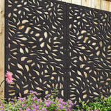 DESIGN VU Evergreen 6 ft. x 3 ft. Charcoal Recycled Polymer Decorative Screen Panel, Wall Decor and Privacy Panel