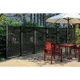 DESIGN VU Evergreen 6 ft. x 3 ft. Charcoal Recycled Polymer Decorative Screen Panel, Wall Decor and Privacy Panel