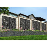 DESIGN VU Evergreen 6 ft. x 3 ft. Charcoal Recycled Polymer Decorative Screen Panel, Wall Decor and Privacy Panel
