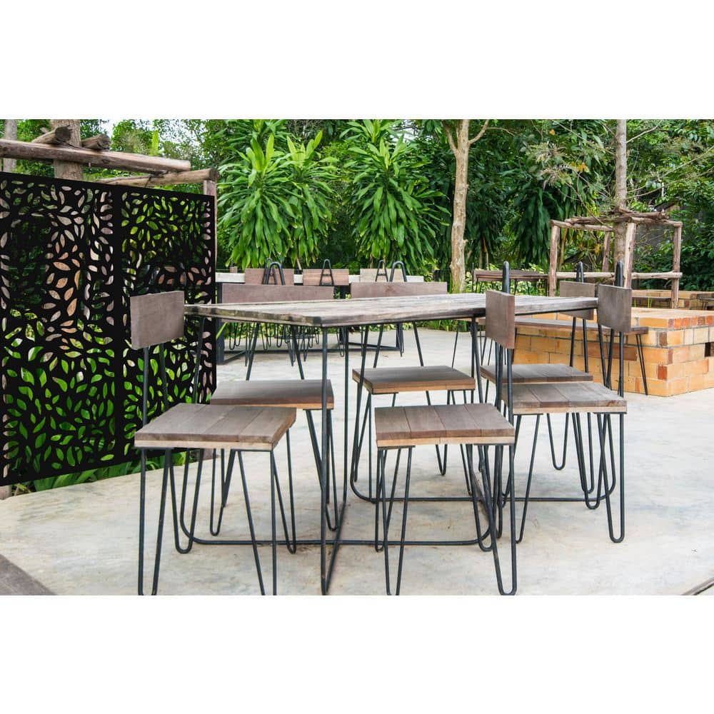 DESIGN VU Evergreen 6 ft. x 3 ft. Charcoal Recycled Polymer Decorative Screen Panel, Wall Decor and Privacy Panel