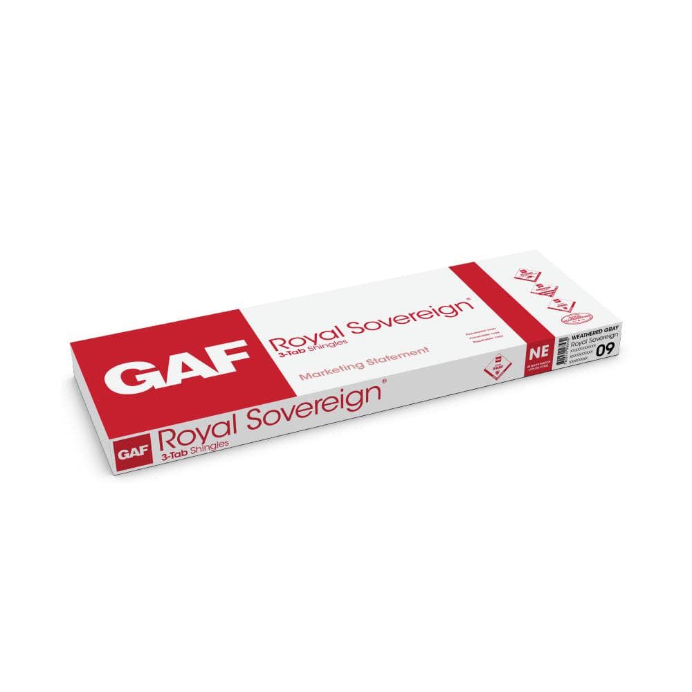 GAF Royal Sovereign Charcoal Algae Resistant 3-Tab Roofing Shingles